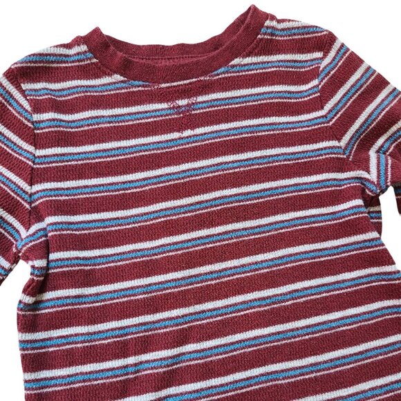 Boys 4t Long Sleeve Sweater Top Red Stripes Preppy Stylish Okie Dokie Brand - Picture 2 of 6